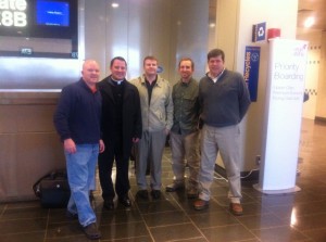 Logan airport with Fr. Jonathan, Jay, Tim and George